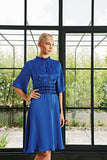 Pleated Waistband Short Dress