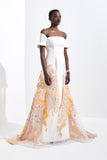 Metallic Jacquard Train Gown