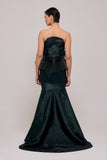 Strapless Ruffle Detailed Long Mermaid Gown