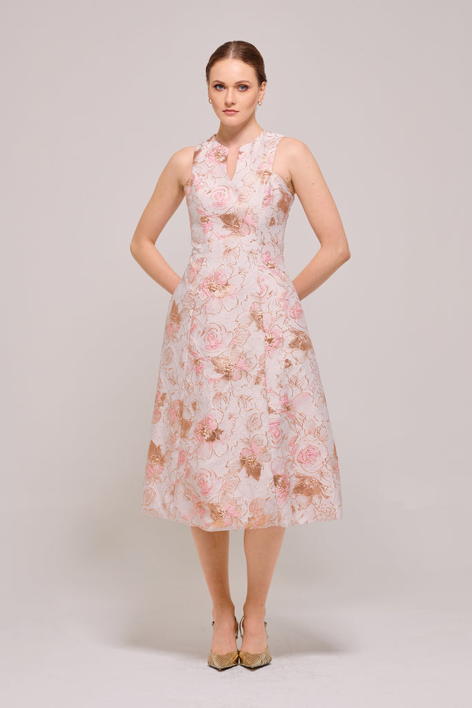 Pink Polo Dress with FF Jacquard