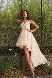 3D Flower Waistband High-Low Short Dress