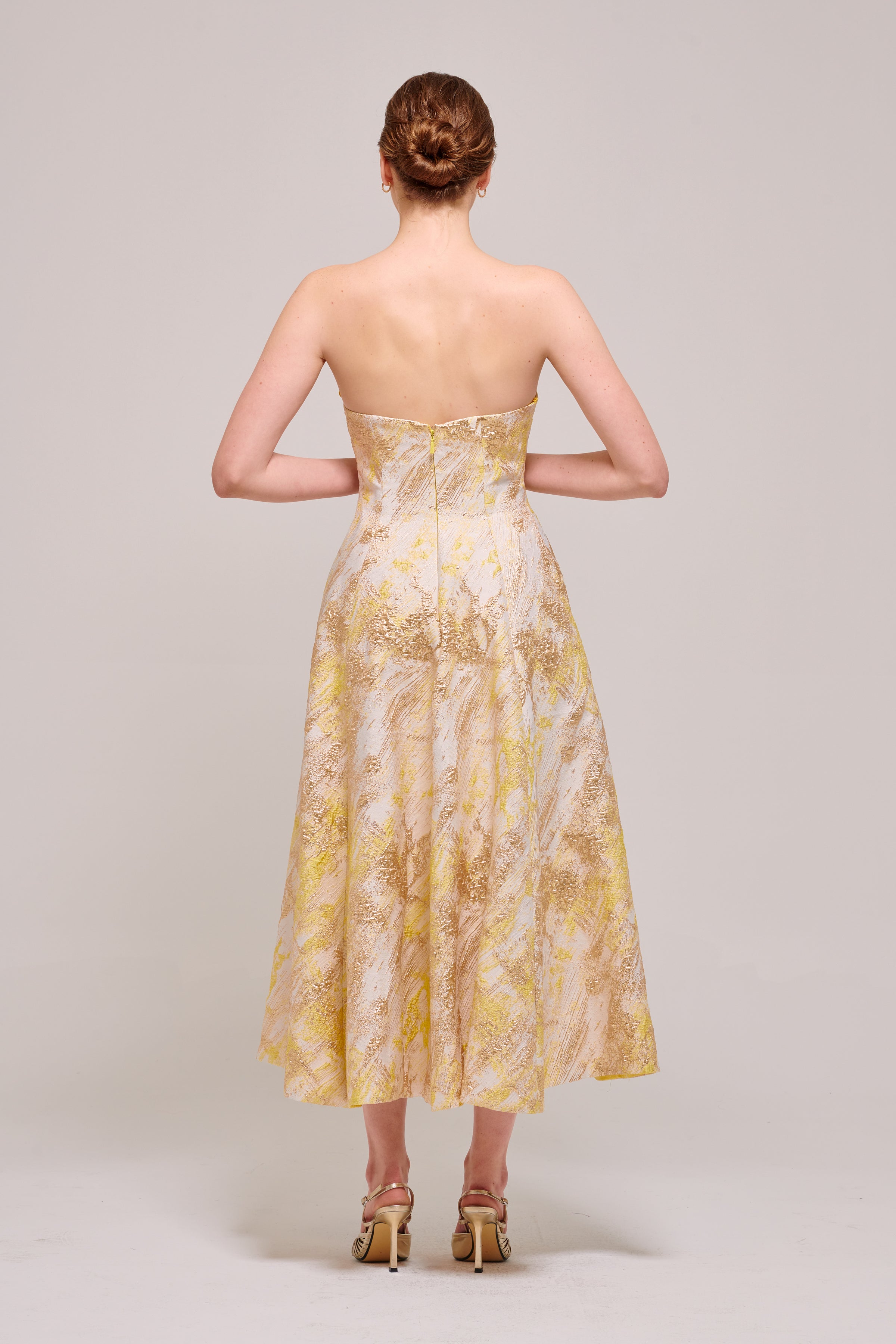 Printed Jacquard Midi Dress