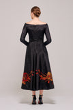 Applique Details Long Sleeve Maxi Gown