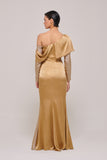 Layered Long Off The Shoulder Long Sleeve Gown