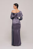 Layered Long Off The Shoulder Long Sleeve Gown