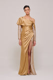 Layered Long Off The Shoulder Long Sleeve Gown