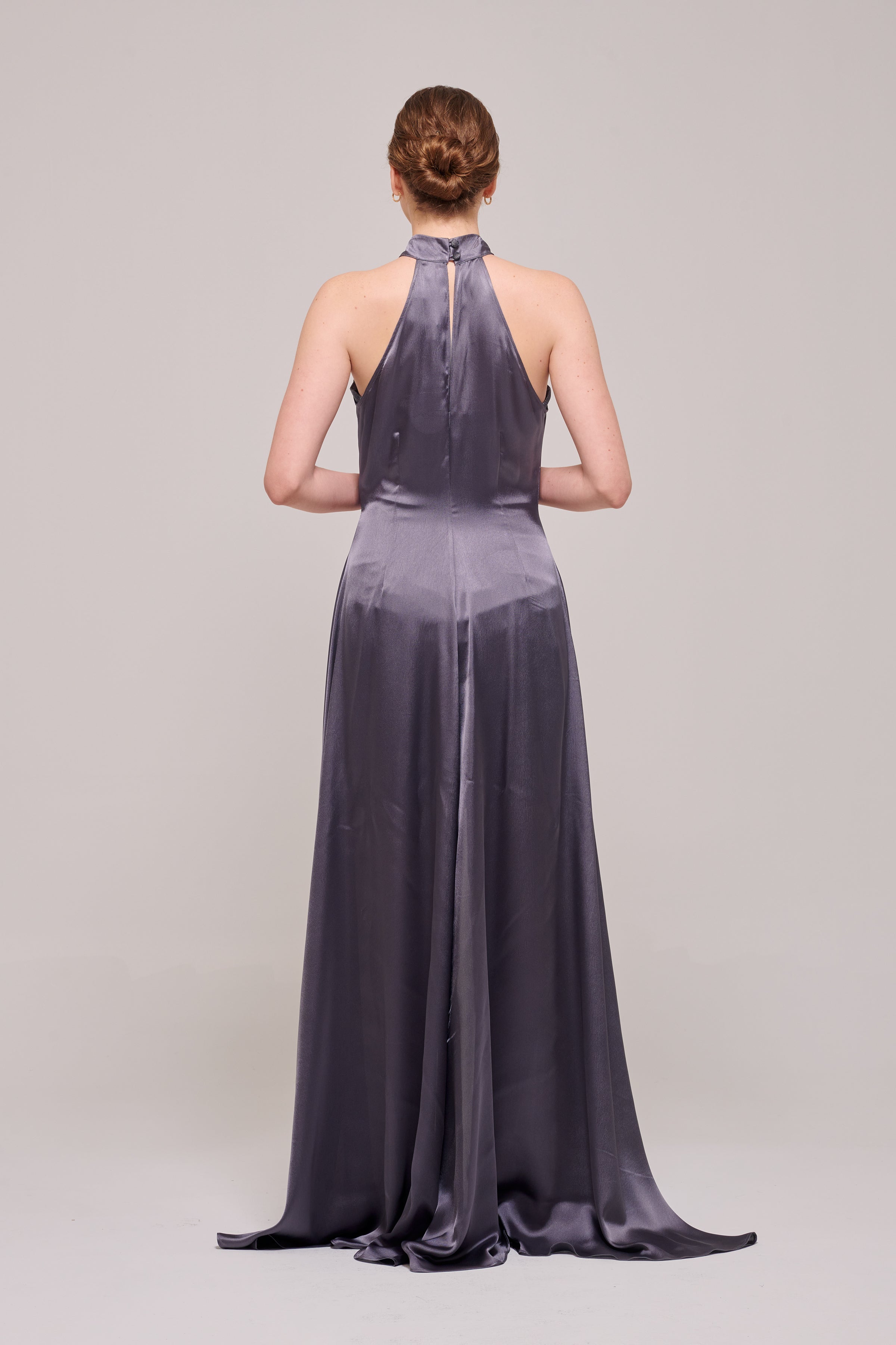 Halter Neck Detail Mini Overlay Silk Satin Dress with Cloak Halter Neck Detail Mini Overlay Silk Satin Dress with Cloak