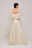Long Sleeve Sweetheart Neckline Long Dress