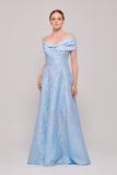 Strapless Light Blue Long Dress