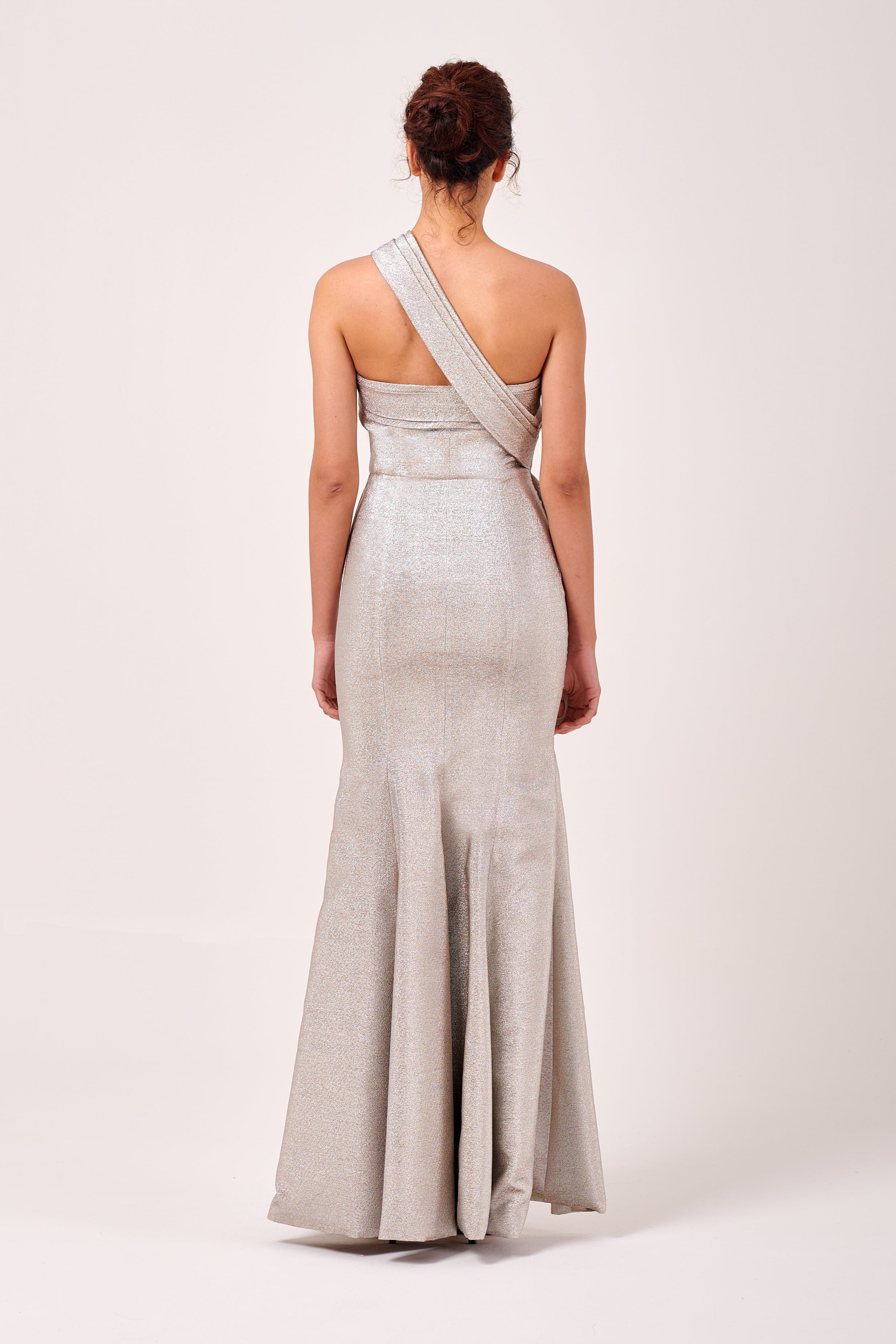 One Shoulder Layered Peplum Detail Long Mermaid Dress John Paul Ataker One Shoulder Layered Peplum Detail Long Mermaid Dress John Paul Ataker