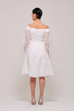 Strapless Fluffy Sleeve Dress