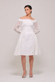 Strapless Fluffy Sleeve Dress
