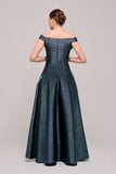 Three Dimensional Flowers Appliqués Long Strapless Gown