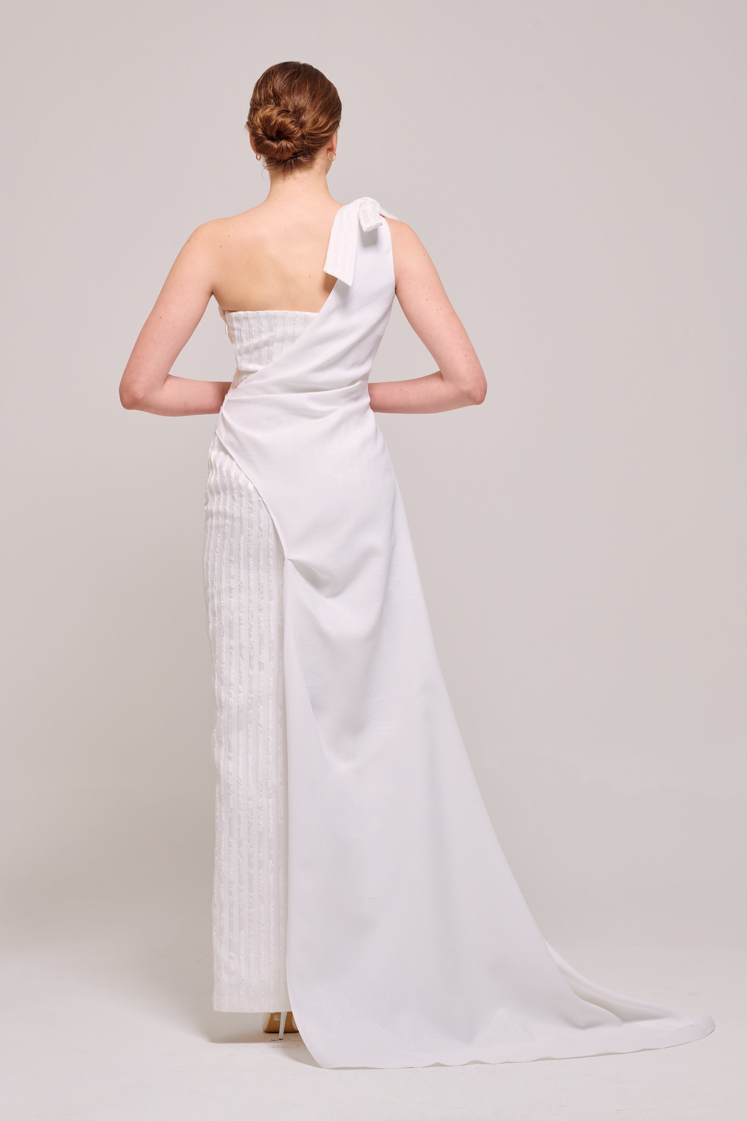 One Shoulder Asymmetric Overlay Fitted Long Dress John Paul Ataker One Shoulder Asymmetric Overlay Fitted Long Dress John Paul Ataker