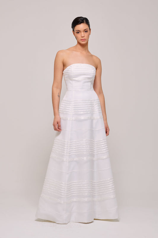 Strapless A-Line Silhouette Gown