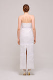 Organza and Jacquard Strapless Column Dress
