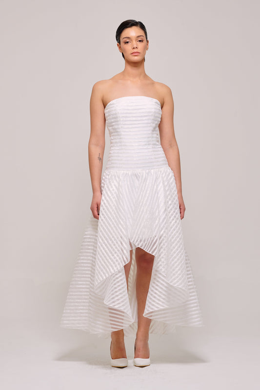 Strapless High-Low Detail Dress