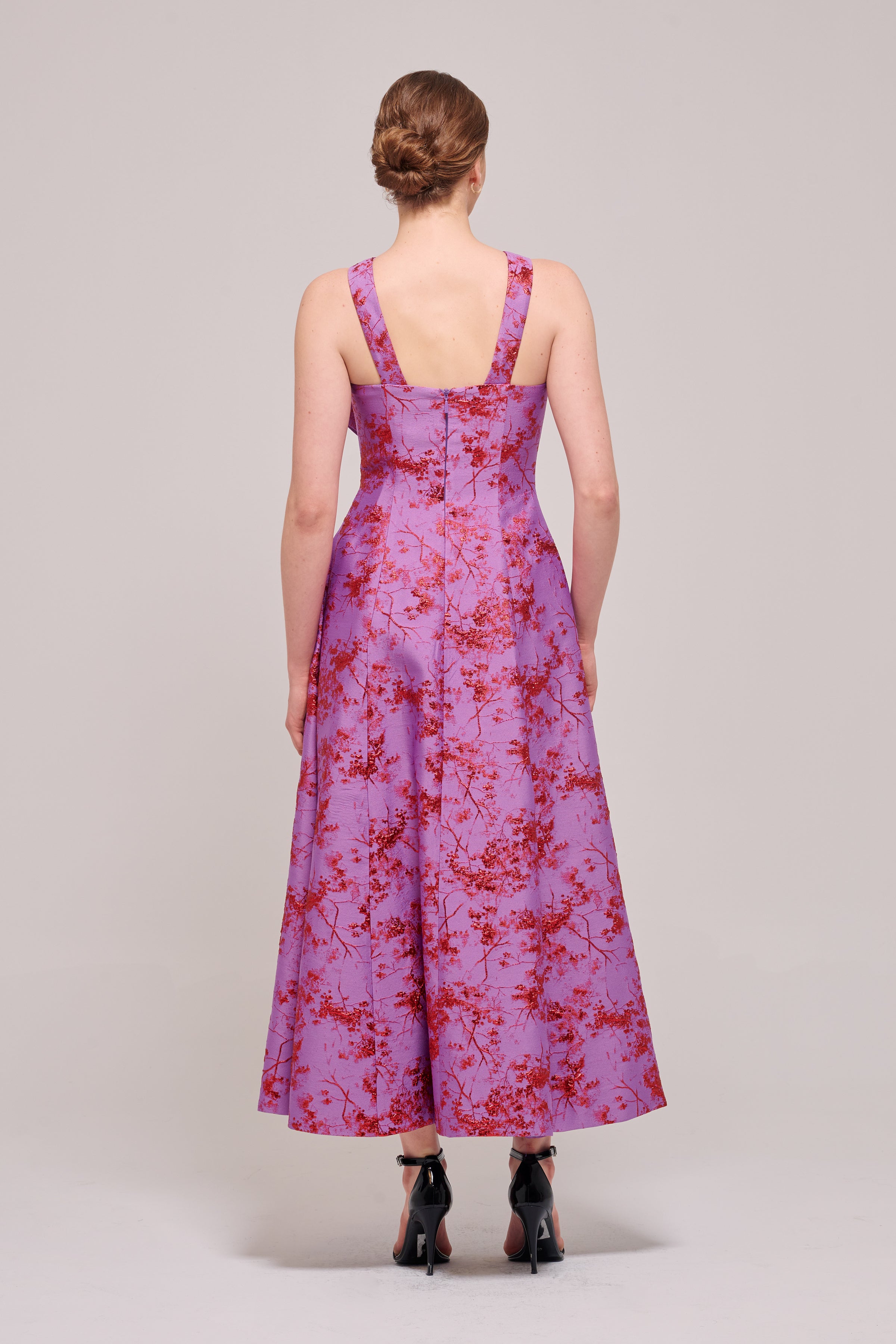 Halter Neck Oversized Bow Detail Ankle Length Floral Dress Mint Halter Neck Oversized Bow Detail Ankle Length Floral Dress Mint
