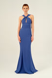 Halter Neckline with Front Keyhole Cutout Mermaid Dress