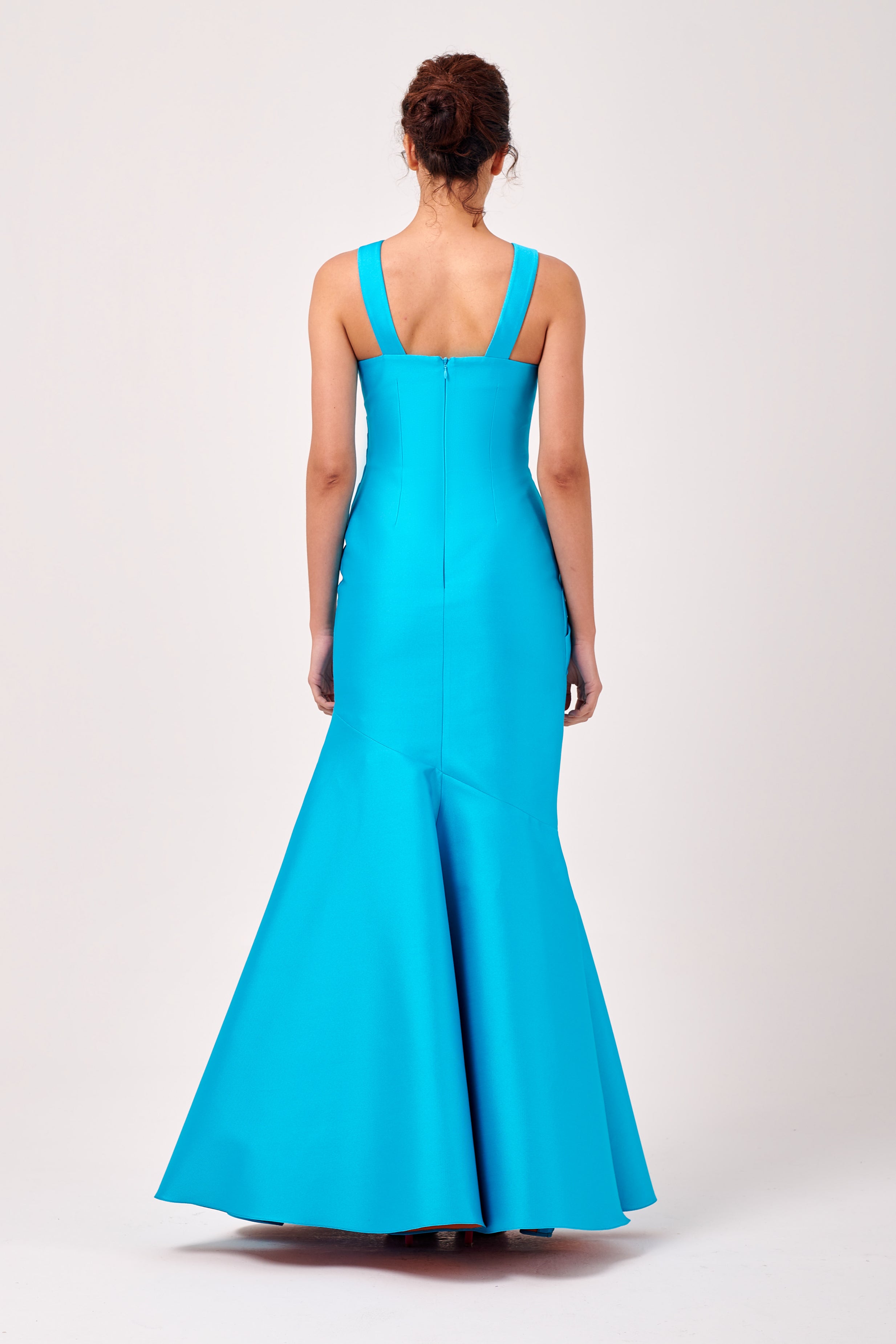 figure hugging prom dress Long Mermaid Spaghetti Strap Sweetheart Satin Prom Dress with Slit YESBABYONLINE