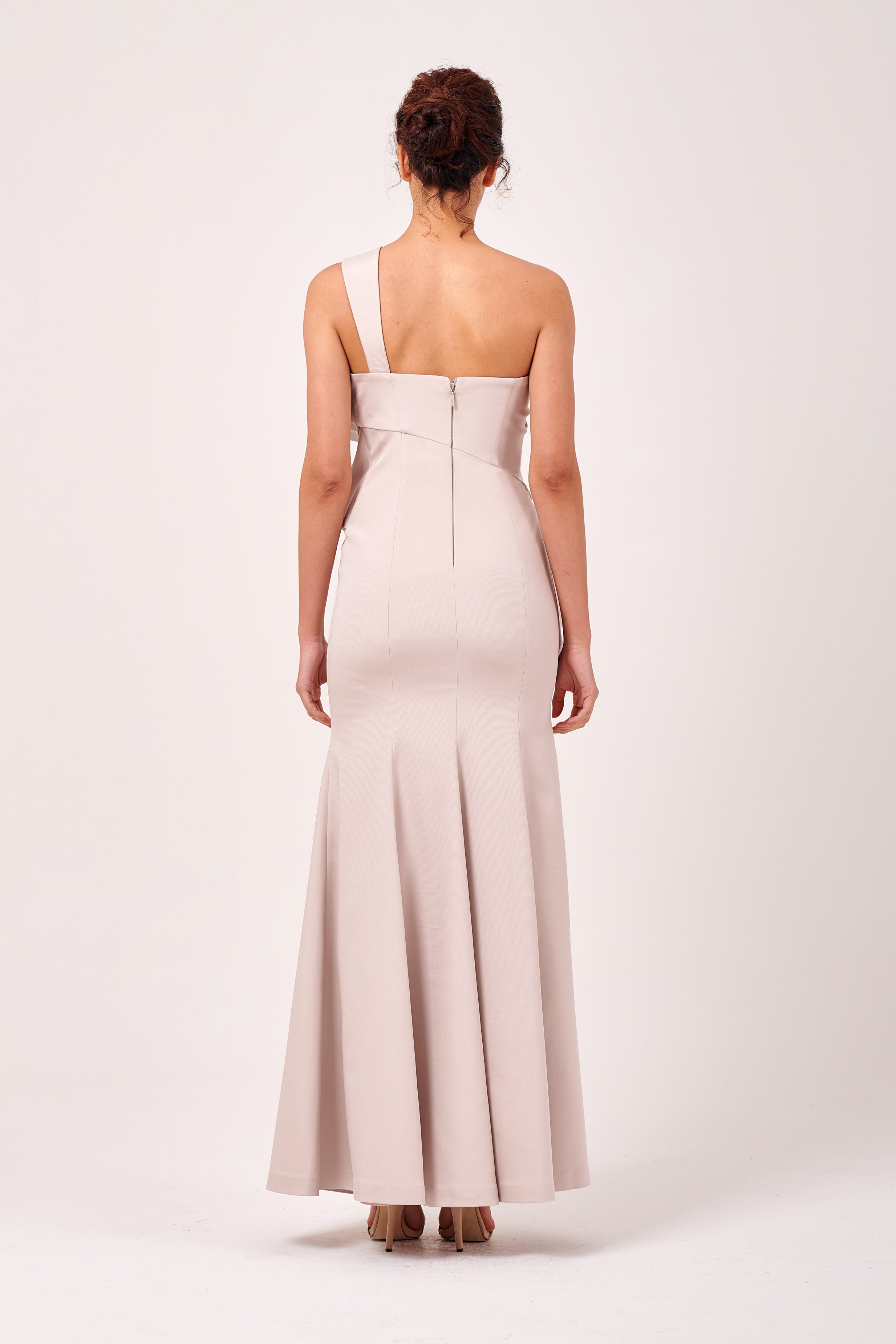 One Asymmetric Shoulder Peplum Detail Long Dress John Paul Ataker One Asymmetric Shoulder Peplum Detail Long Dress John Paul Ataker
