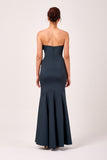 Strapless Asymmetric Overlay Ruffled Detail Long Dress