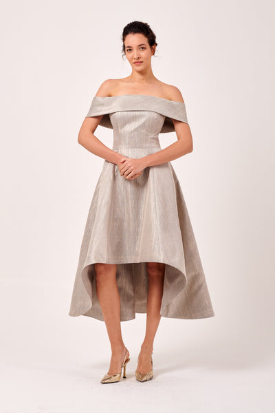 one shoulder high low dress One Shoulder Gown in style AL A1053
