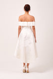 Banded Off-The-Shoulder Neckline High-Low Dress