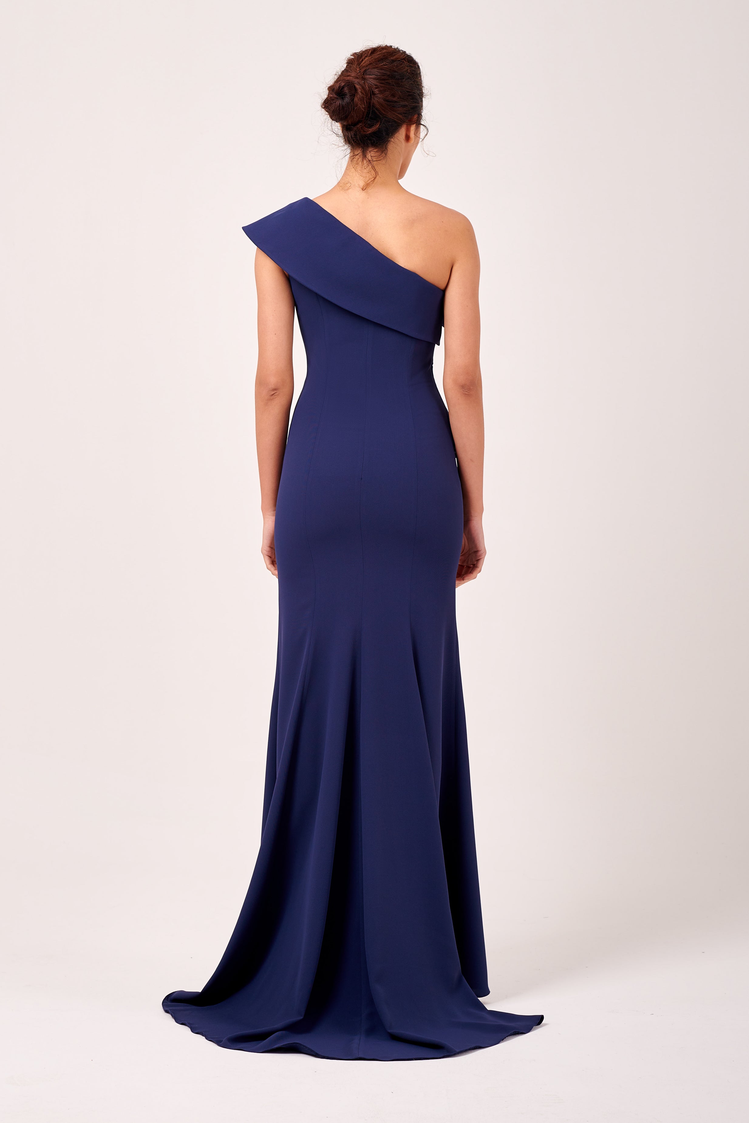One Sleeve Asymmetric Peplum Detail Fit and Flare Long Dress John Paul Ataker One Sleeve Asymmetric Peplum Detail Fit and Flare Long Dress John Paul Ataker