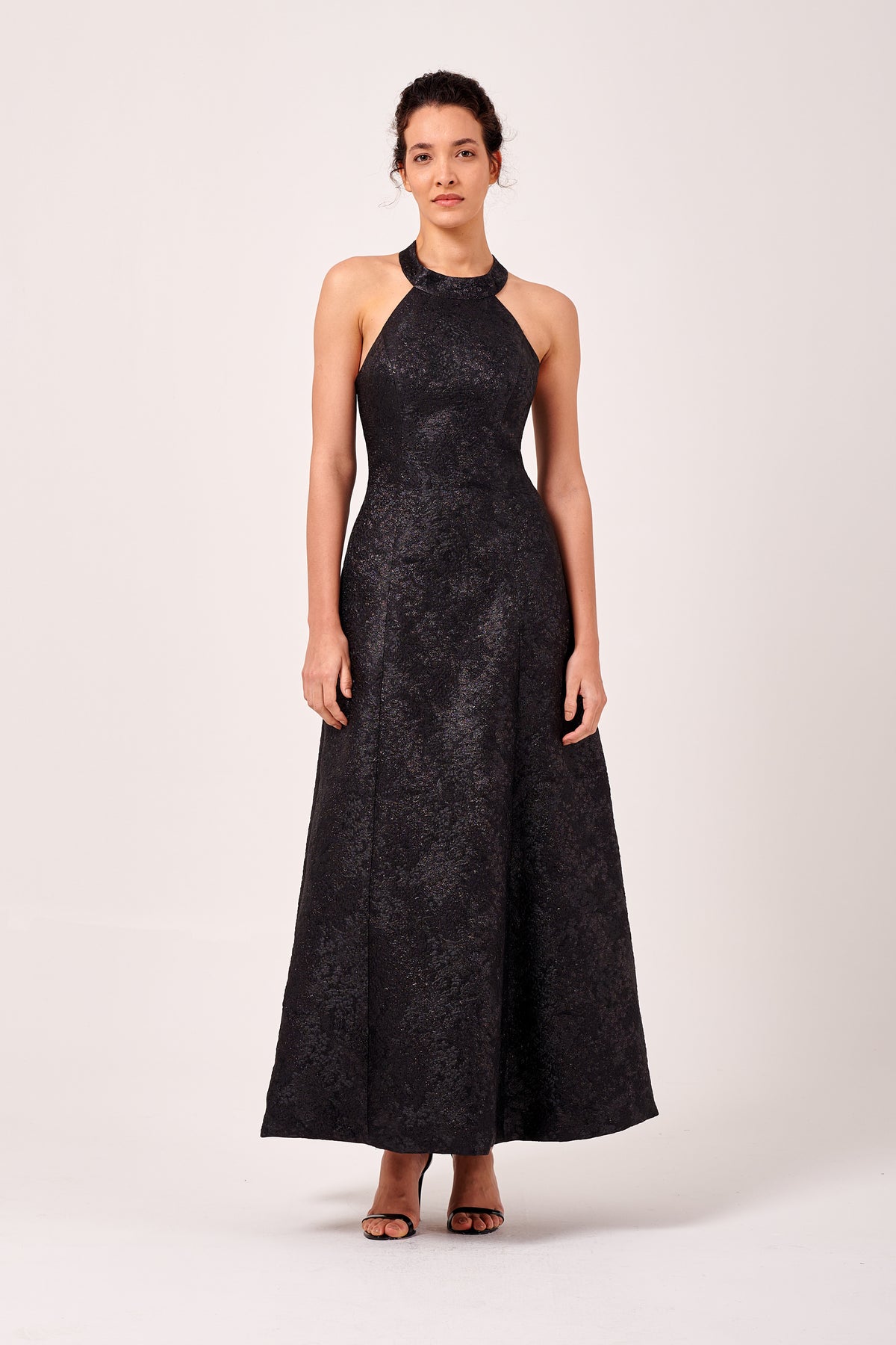 tea length flare dress Xdegoge Dresses for Women Square Neck Puff Sleeve Tiered Midi Dress Empire Waist Fit and Flare Dress Elegant Dress Wedding Guest Tea Party Church Wear Black S