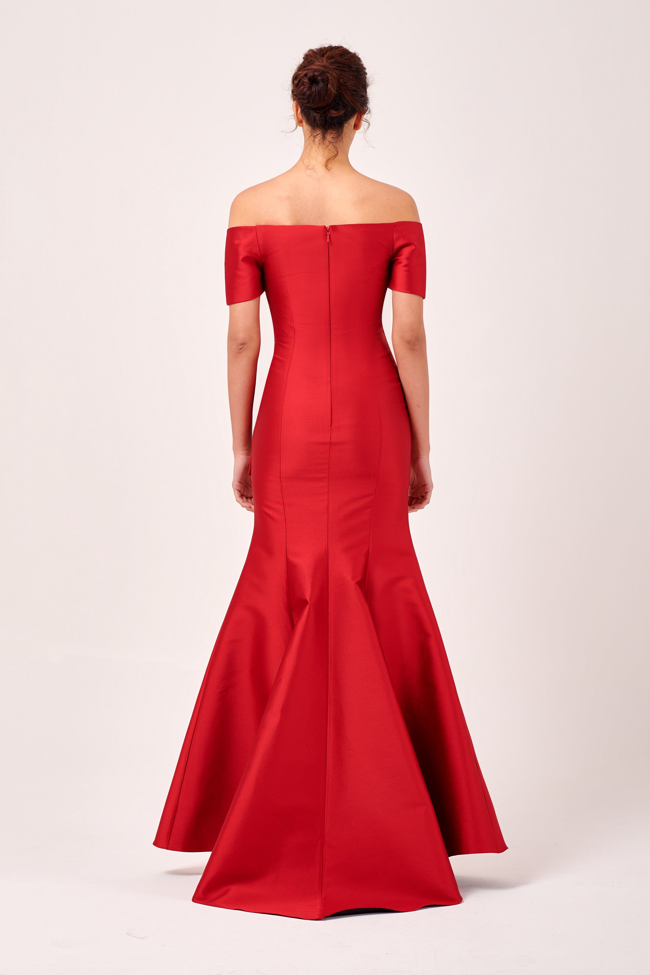 Asymmetric Pleated Bodice Short Sleeve Mermaid Gown John Paul Ataker Asymmetric Pleated Bodice Short Sleeve Mermaid Gown John Paul Ataker