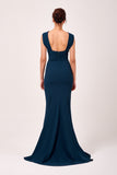 Criss Cross Halter Neckline Fit and Flare Long Dress
