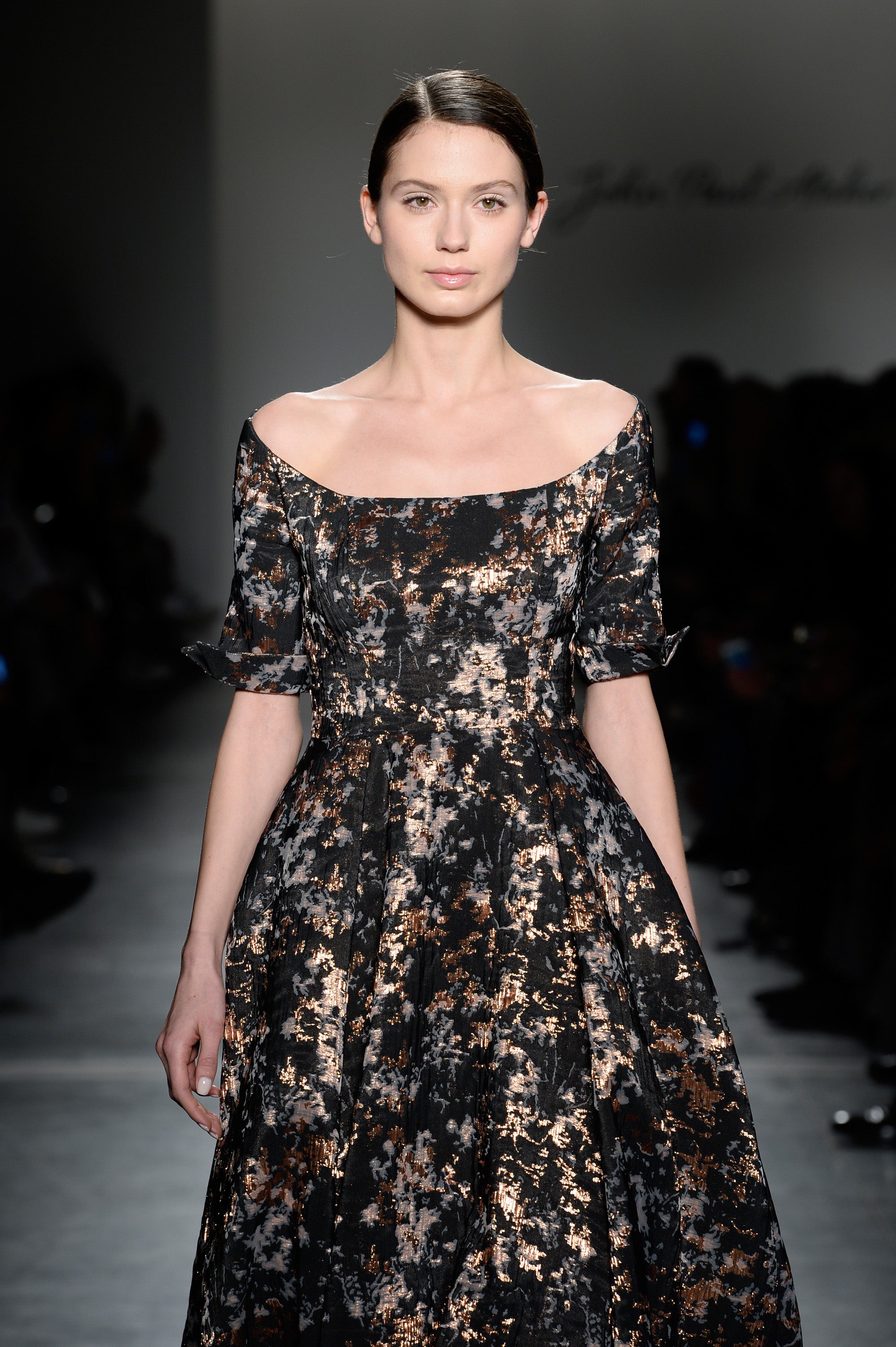 off shoulder jacquard dress Gemy Maalouf | Evening Dresses