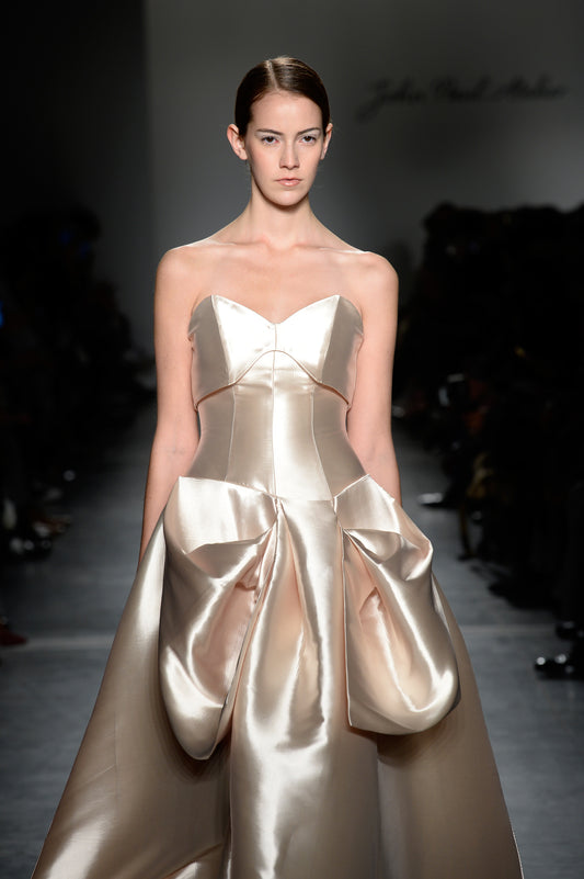 Bow Detailed Taffeta Gown