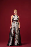 Organza Train and Jacquard Jumpsuit