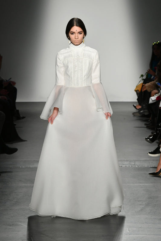 Piping Detailed Organza Gown