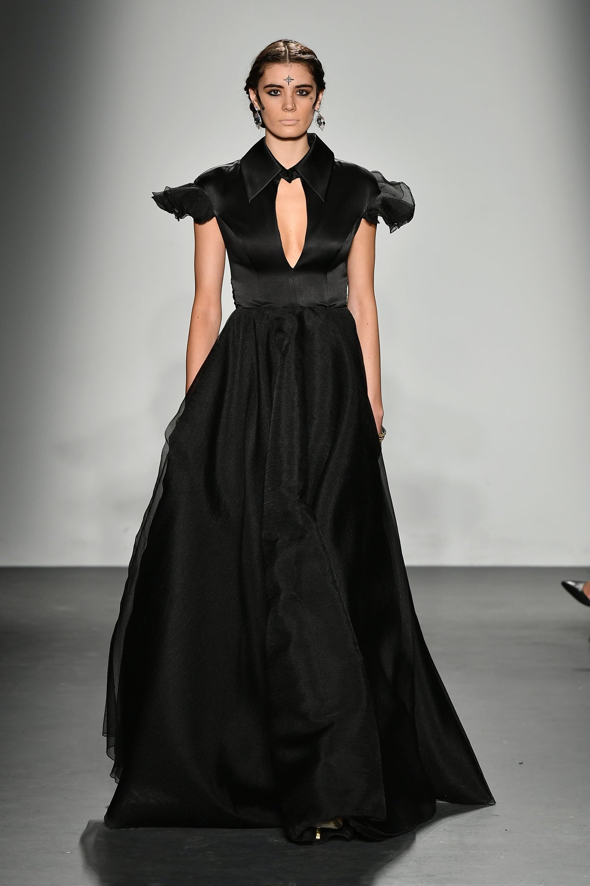 Stretch Satin and Organza Gown