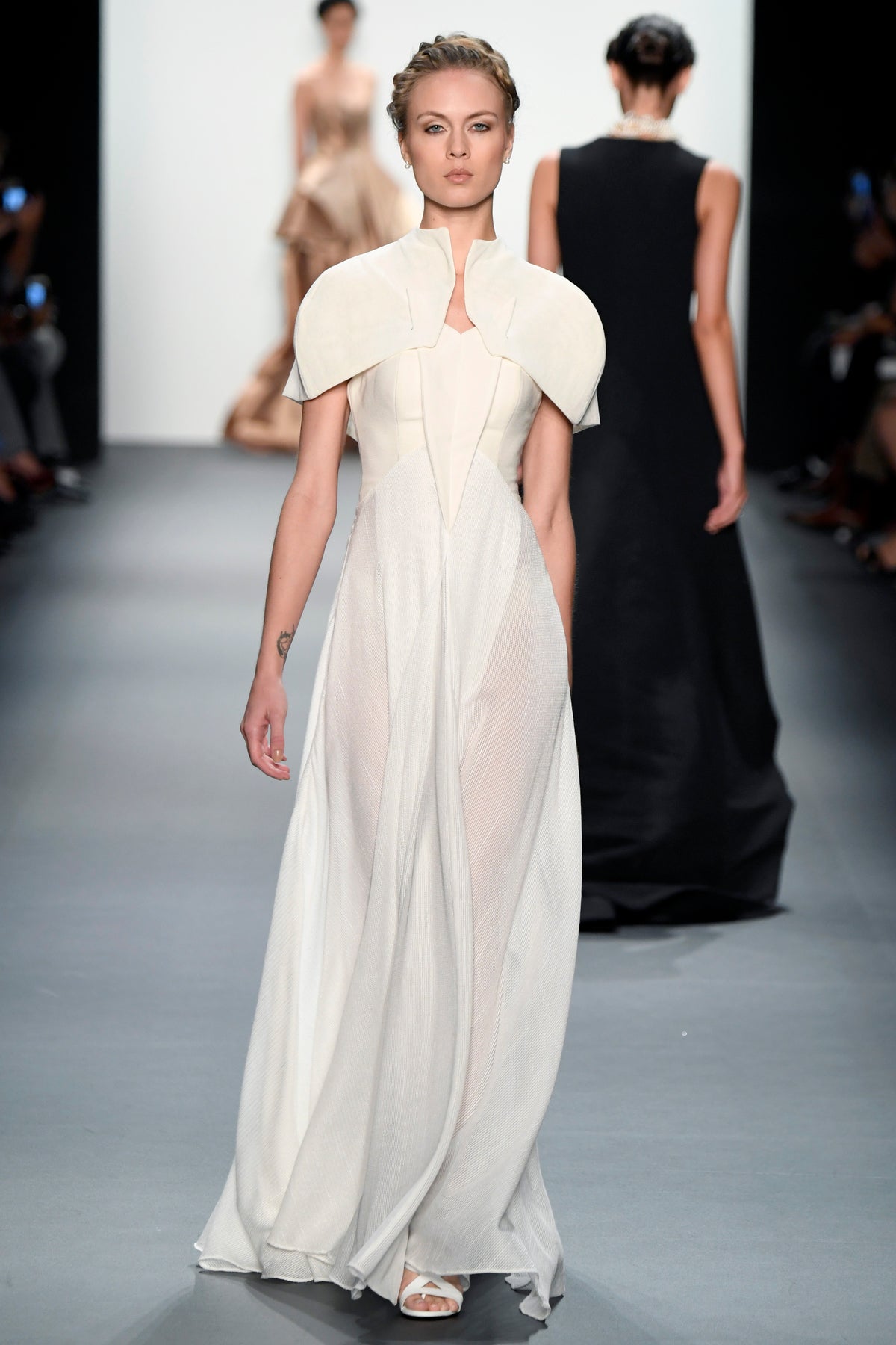 Structured Twill and Mesh Dress