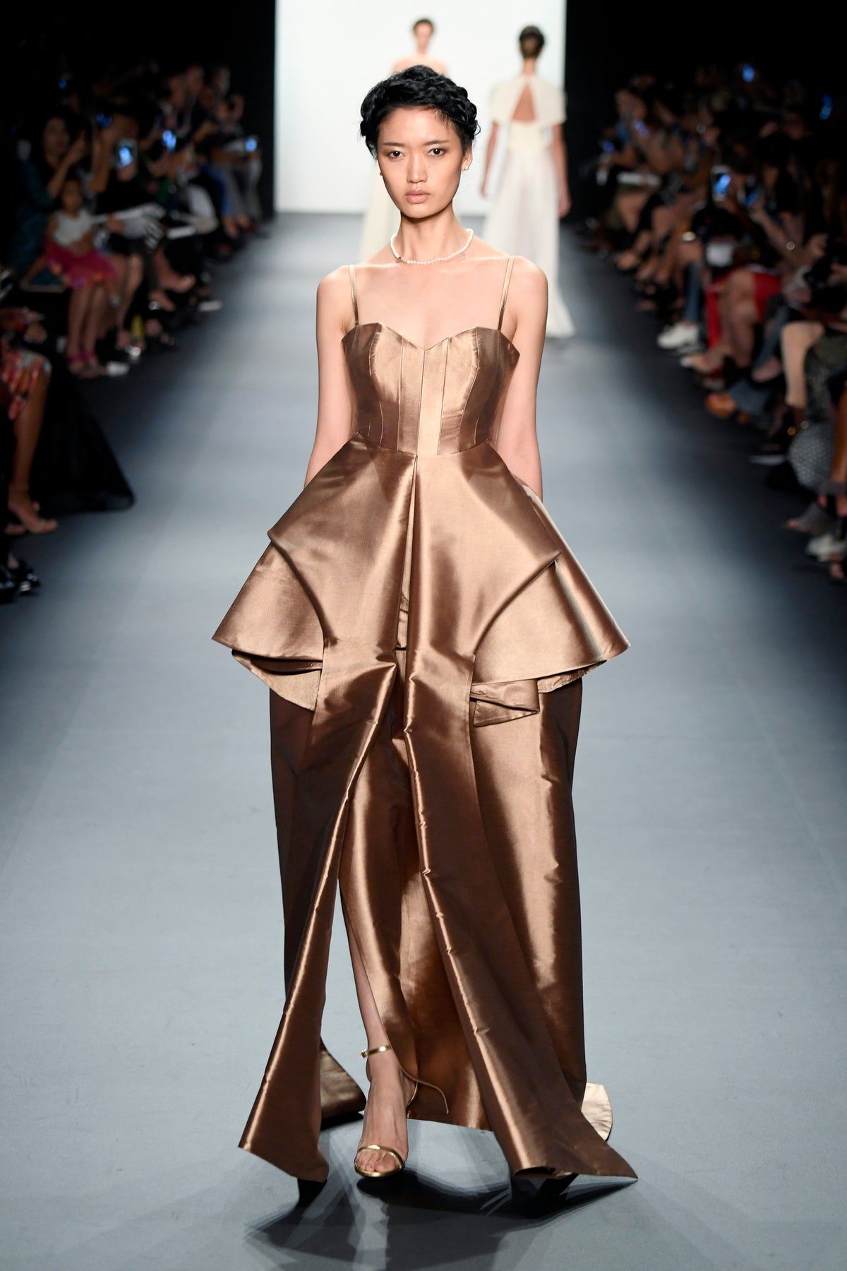 Structured Open Back Taffeta Gown