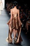 Structured Open Back Taffeta Gown