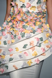 3D Flowered Taffeta Off-Shoulder Gown