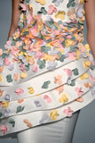 3D Flowered Taffeta Off-Shoulder Gown