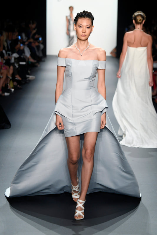Structured Taffeta High Low Dress