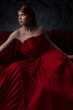 Pleated Taffeta Gown