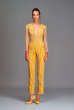 Faille jumpsuit with metallic lines - John Paul Ataker