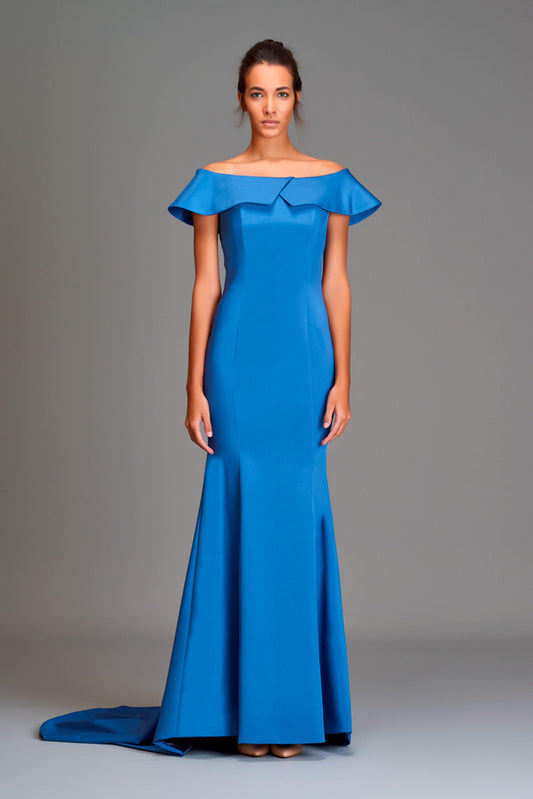 Fold over, off-the-shoulder mermaid gown - John Paul Ataker