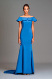 Fold over, off-the-shoulder mermaid gown - John Paul Ataker