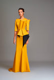 Two-toned structured, asymmetrical gown - John Paul Ataker