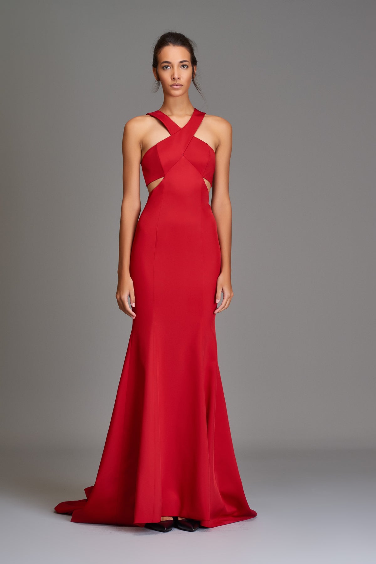 Crossed Neckline Mermaid Gown