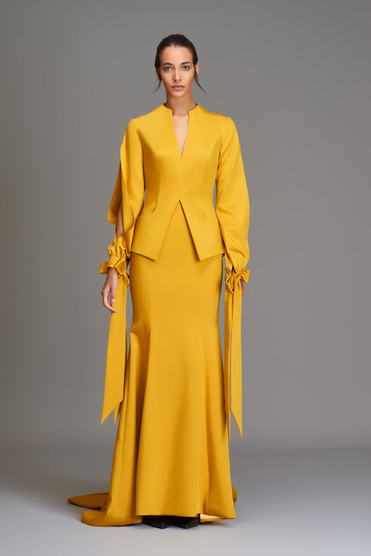 Open-Sleeved Mermaid Gown